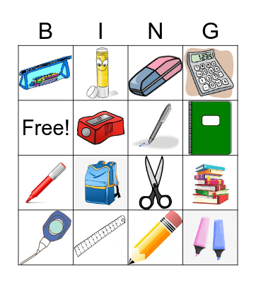 SCHOOL THINGS Bingo Card