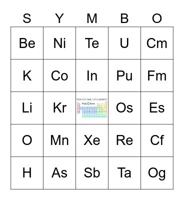 SYMBO Bingo Card