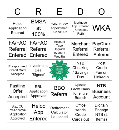 CREDO - Citizens Edition Bingo Card