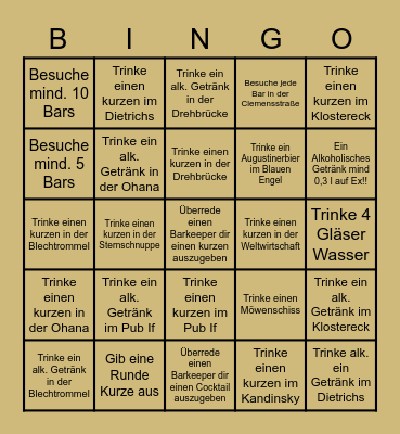 Bar Bingo Lübeck Bingo Card