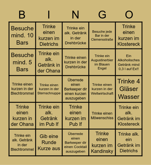 Bar Bingo Lübeck Bingo Card