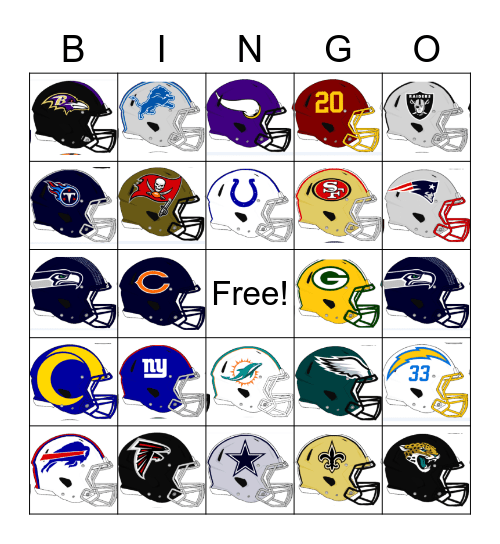 FOOTBALL BINGO Card