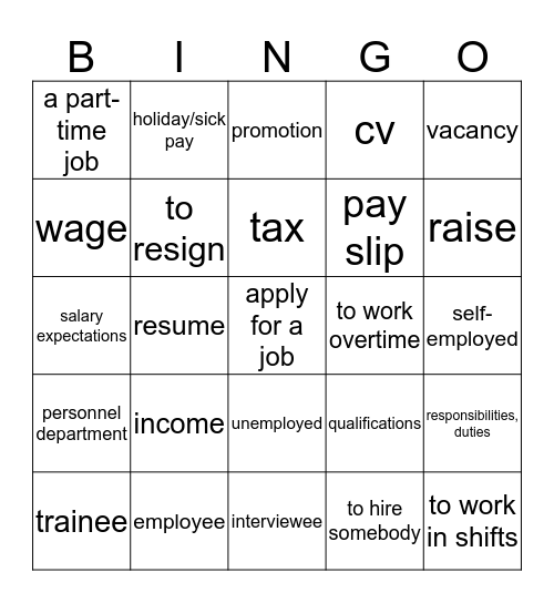 Bingo Card