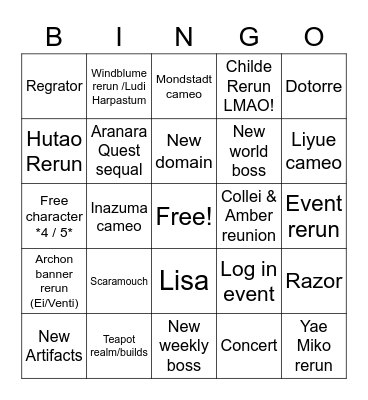 3.1 Bingo Card