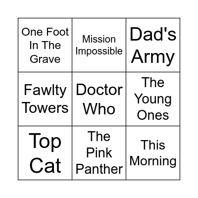 Telly Addicts Bingo Card