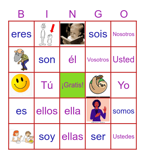 Los Pronombres y Ser Bingo Card