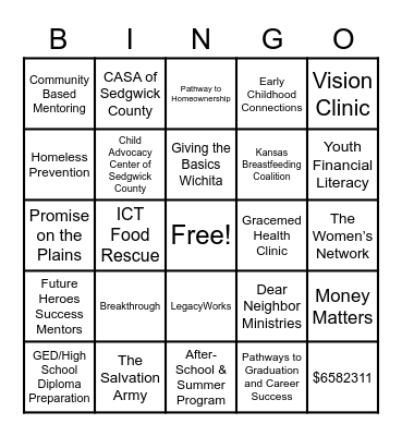Chip for in United Way! Bingo Card