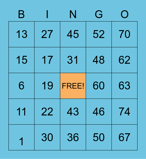 Mindfulness Bingo Card