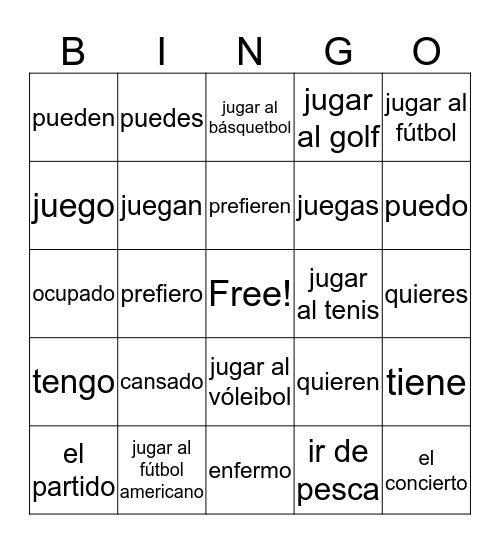 Unidad 2 Parte 2 Bingo Card