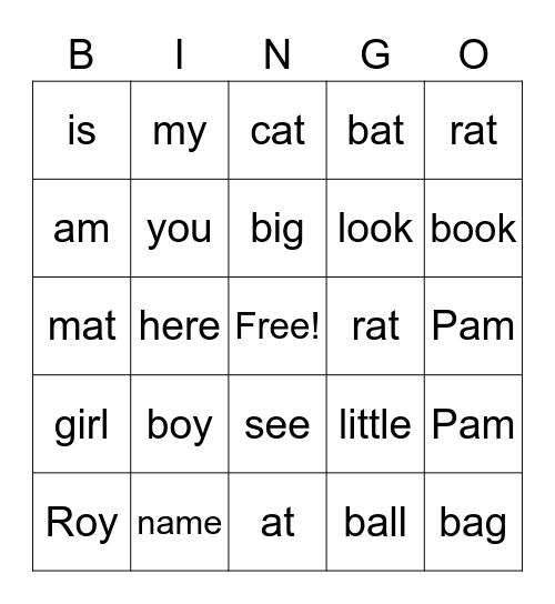 READING Bingo Card