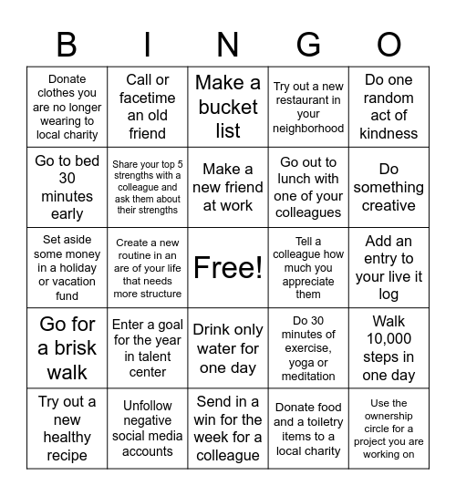 Passport Bingo Card