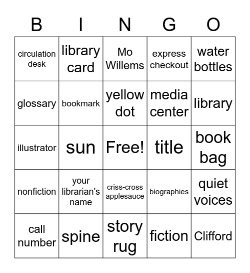 Library Bingo Card