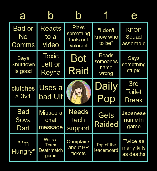N1ghtlocks Stream Bingo Card