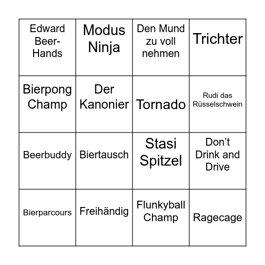 HBG Day Bingo Card