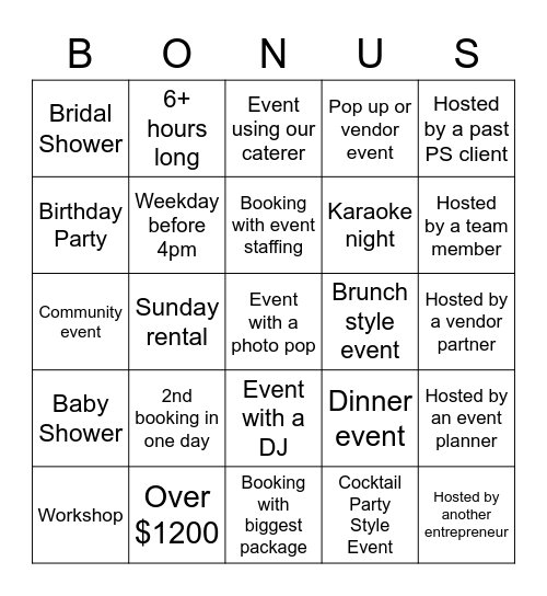 Tic Tac Bonus Bingo Card