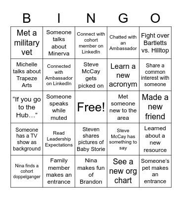 General Dynamics Boot Camp Bingo! Bingo Card