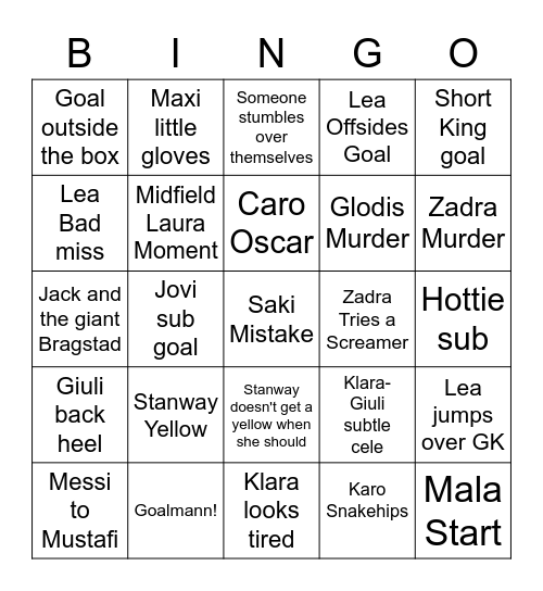 The dumbest bingo ever Bingo Card