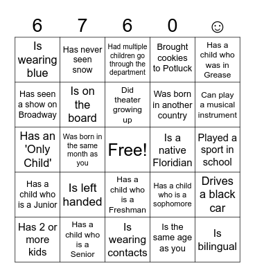 Troupe 6760 Bingo: Find a parent who... Bingo Card