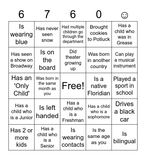 Troupe 6760 Bingo: Find a parent who... Bingo Card