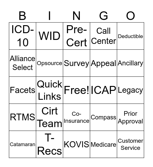 Wellmark Bingo  Bingo Card