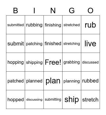 Unit 2 Lesson 5 Spelling Lists Bingo Card