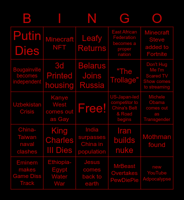 2023 Bingo Card