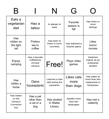 CSE People Bingo Card