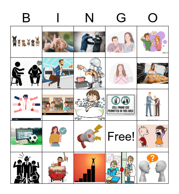 Common English Verbs Bingo Card