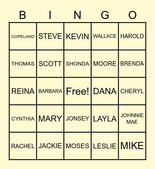 PWM MEMBERS BINGO Card