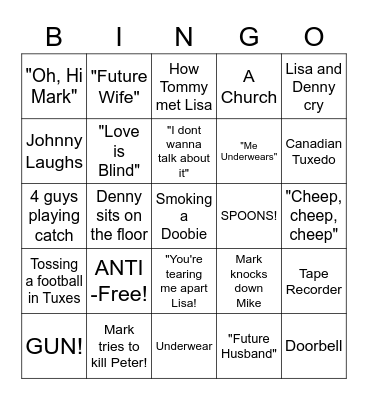The Room - Round 2 Bingo Card