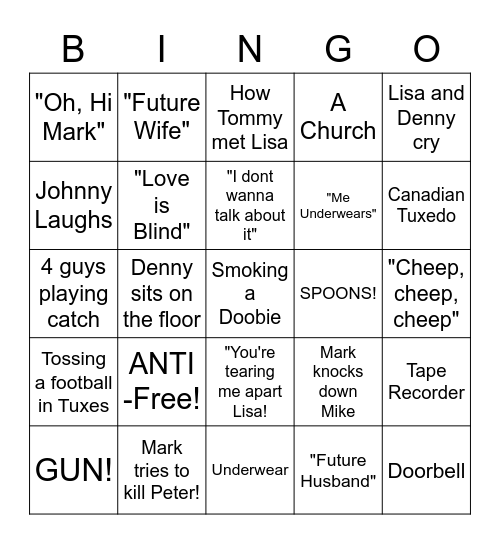 The Room - Round 2 Bingo Card