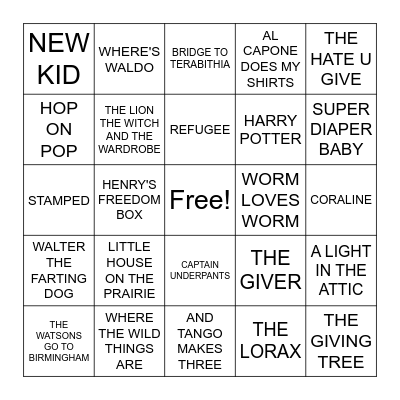 BANNED BOOK WEEK Bingo Card