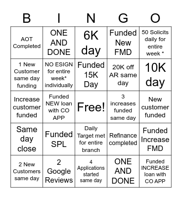 September Open House Bingo Card