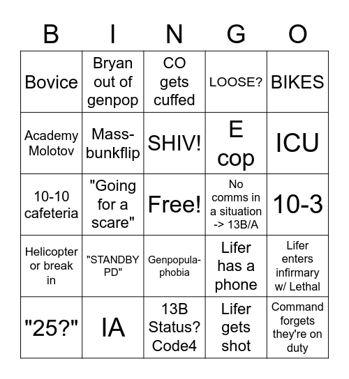 Command Bingo Card