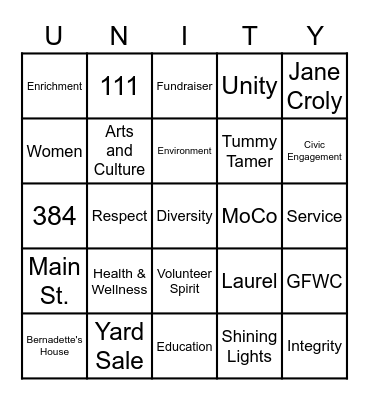The Women's Club of Laurel! Bingo Card