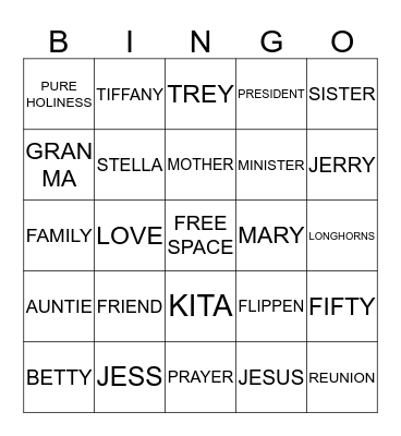 JOYCE Bingo Card