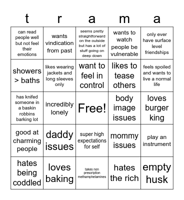 darren kinnie bingo Card