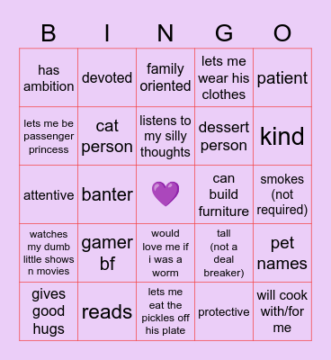 antmarie dating bingo <3 Bingo Card