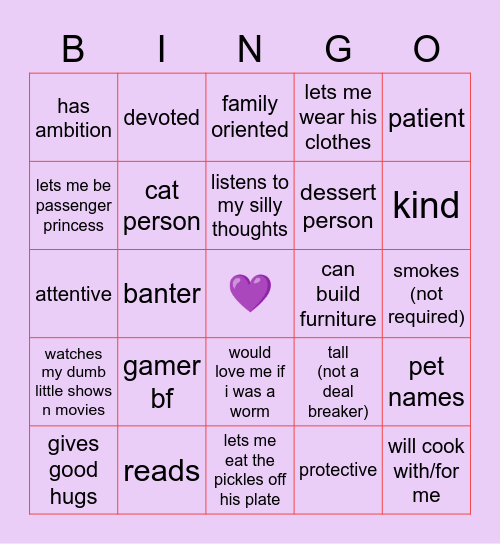 antmarie dating bingo <3 Bingo Card