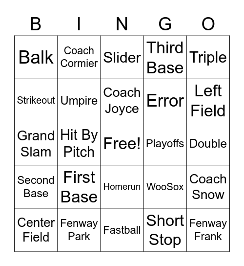 WESTFORD GHOST BINGO Card