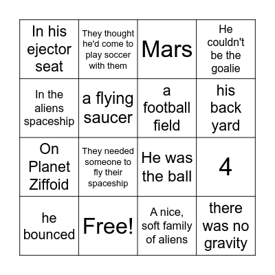 Mission Ziffoid Bingo Card