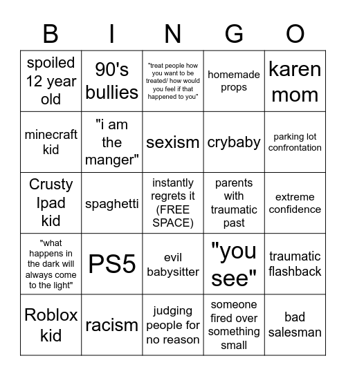 DHAR MAN BINGO Card