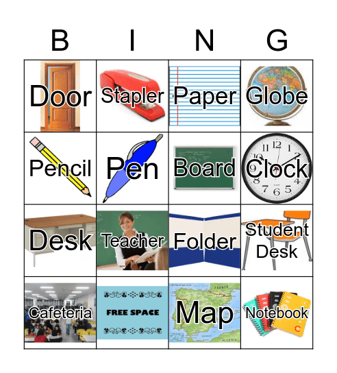 Classroom Items Lakeland Bingo Card