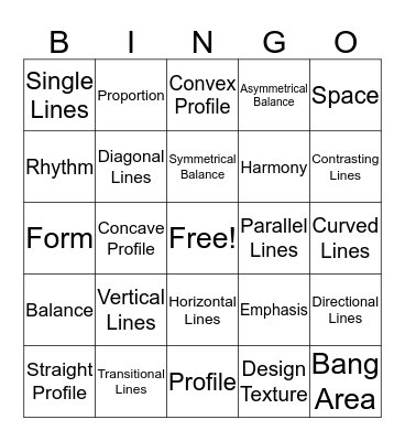 Principles of Hair Design Bingo Card