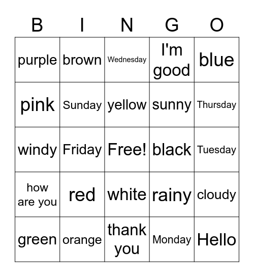 Saturday Morning Friends Bingo Card