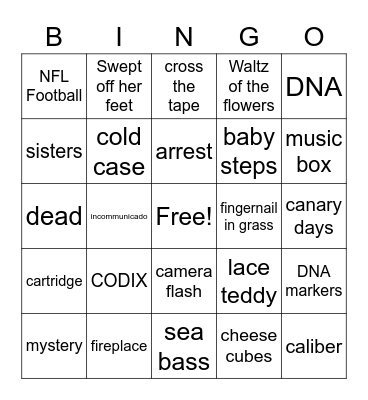 CSI Bingo Card