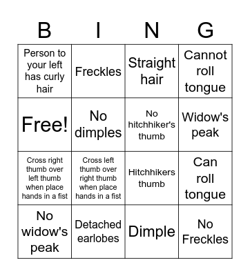 Trait BINGO Card