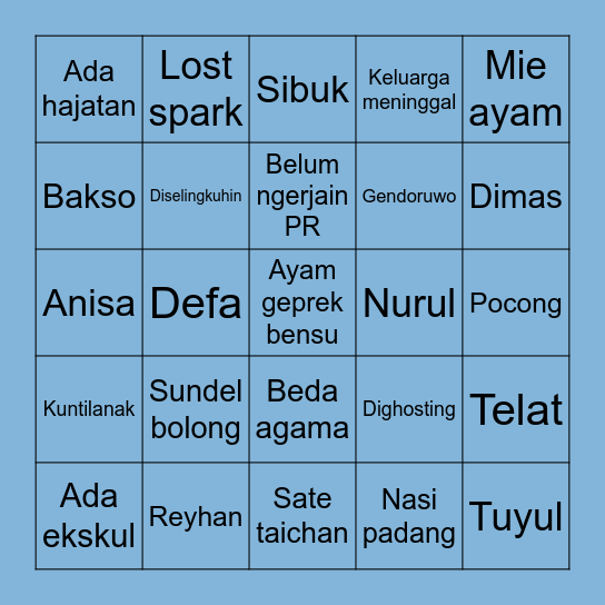 INYEOP'S BOARD Bingo Card