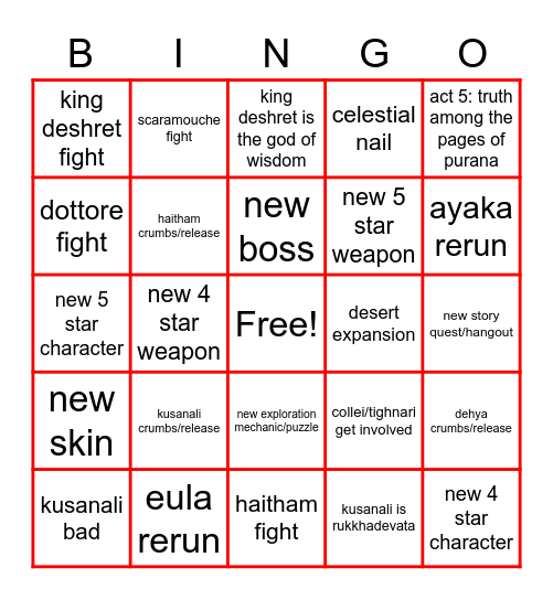 3.2 BINGO Card