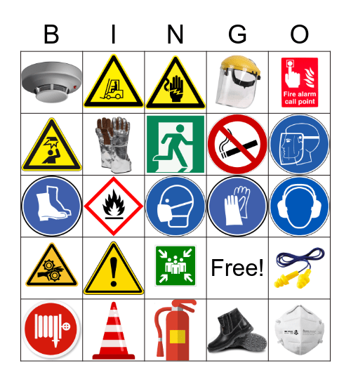 Safety Sign Bingo Card